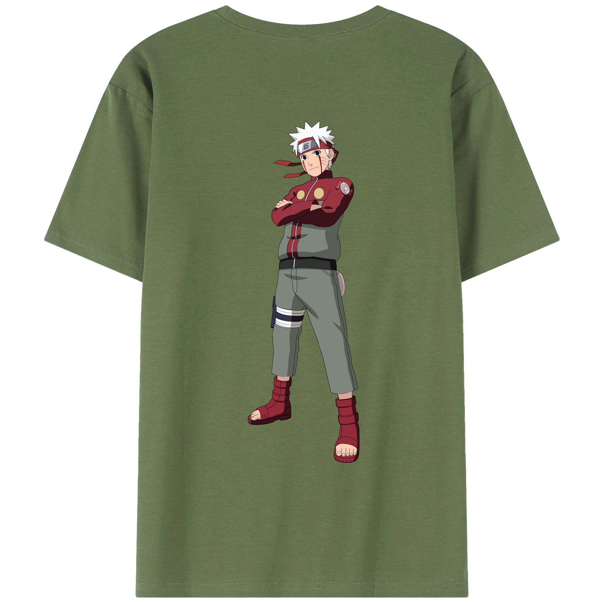（画像用） NARUTO -ナルト- うずまき ナルト Uzumaki Naruto 綿100％ メンズ半袖Tシャツ（バックプリント） 通気性